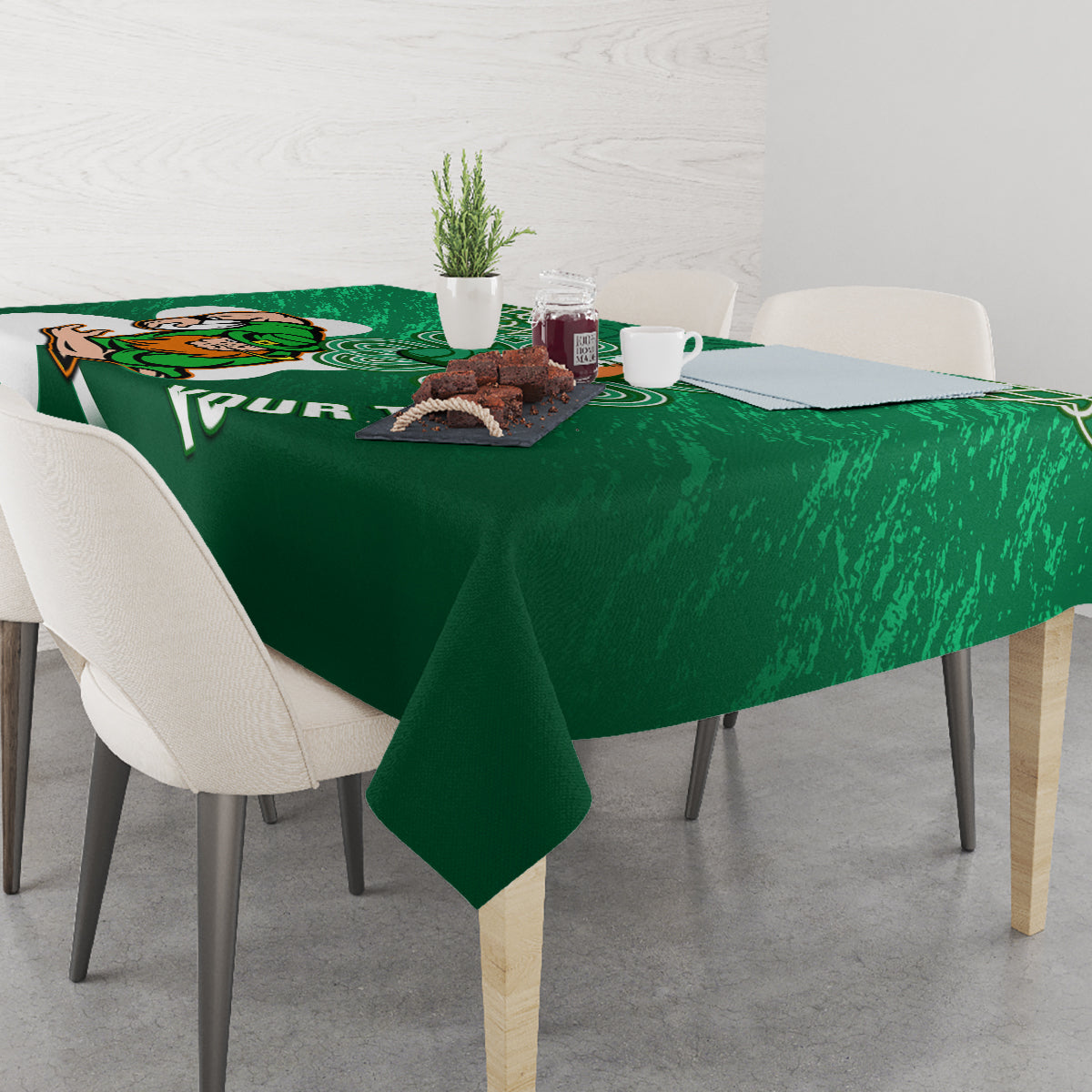 Custom Ireland Rugby Tablecloth 2024 Irish Shamrocks With Celtic Pattern - Wonder Print Shop