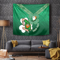 Custom Ireland Rugby Tapestry 2024 Irish Shamrocks With Celtic Pattern - Wonder Print Shop