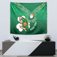 Custom Ireland Rugby Tapestry 2024 Irish Shamrocks With Celtic Pattern - Wonder Print Shop