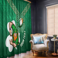 Custom Ireland Rugby Window Curtain 2024 Irish Shamrocks With Celtic Pattern - Wonder Print Shop