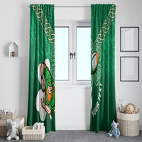 Custom Ireland Rugby Window Curtain 2024 Irish Shamrocks With Celtic Pattern - Wonder Print Shop