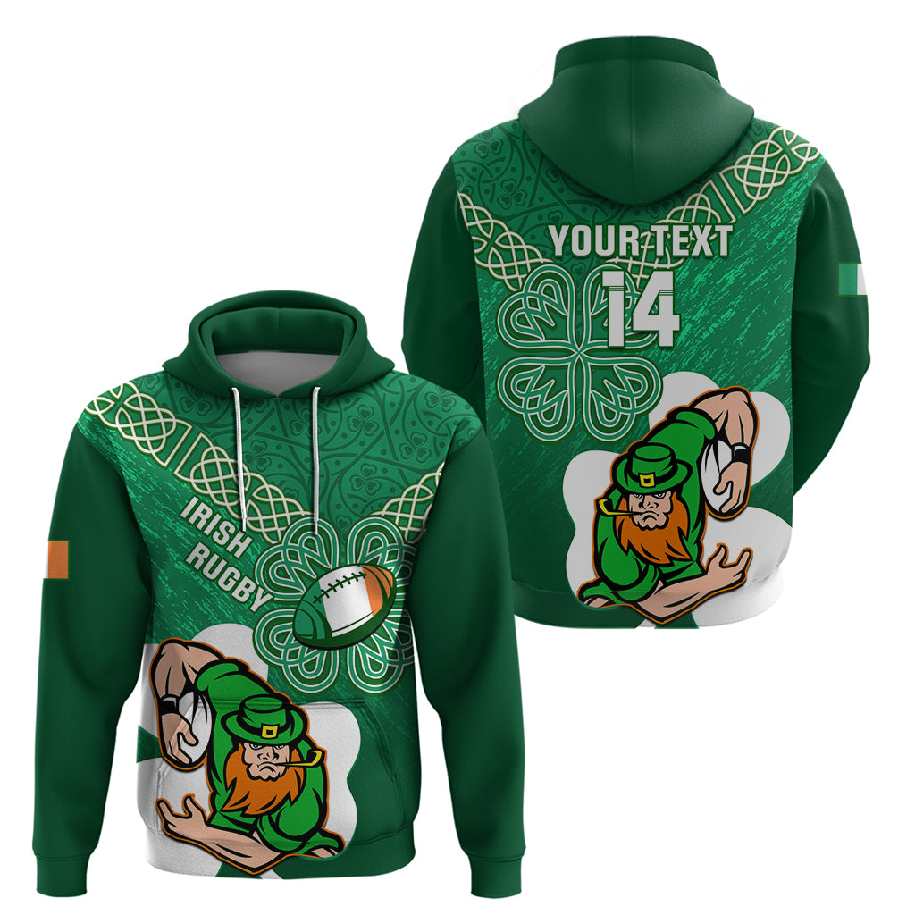 Custom Ireland Rugby Zip Hoodie 2024 Irish Shamrocks With Celtic Pattern - Wonder Print Shop