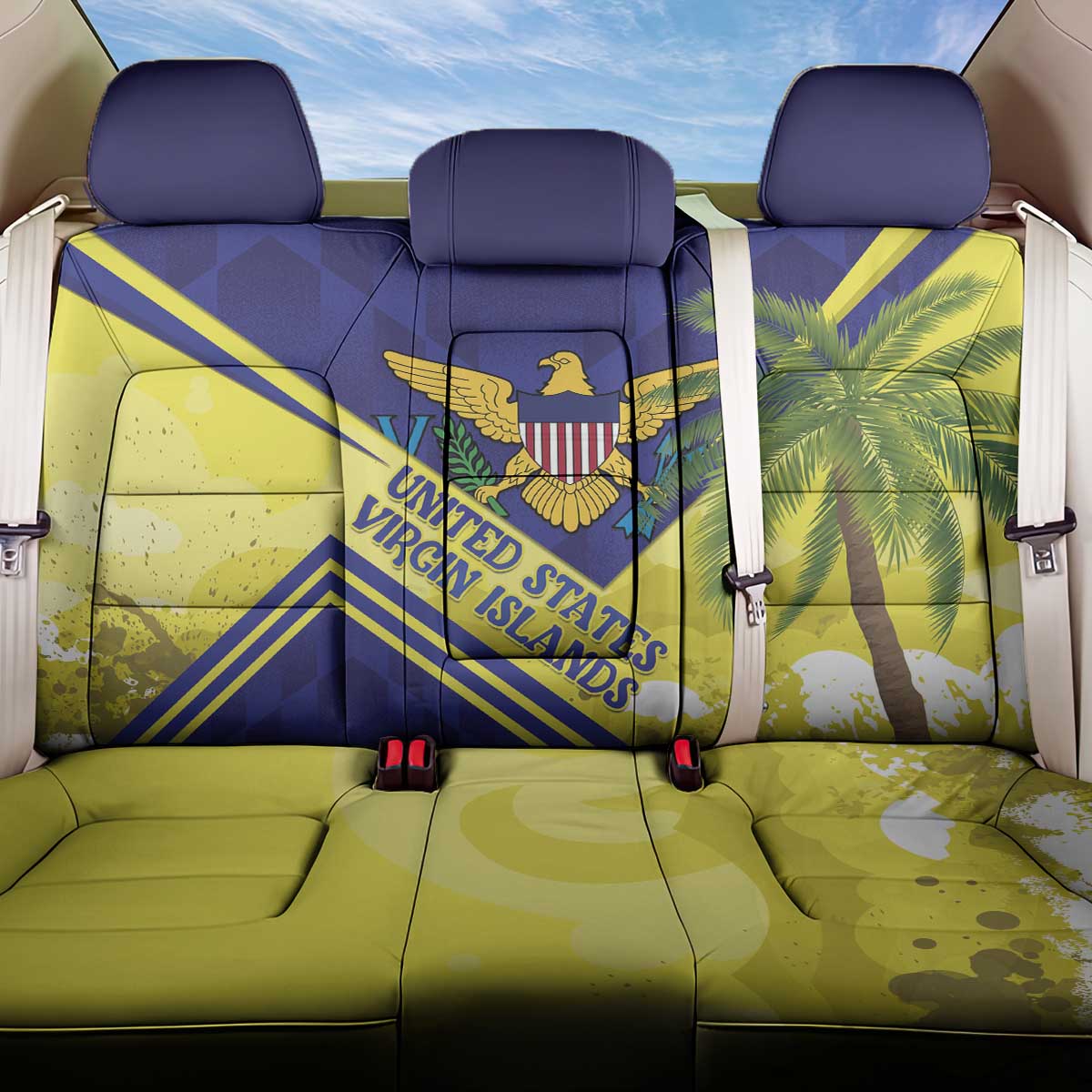 US Virgin Islands Back Car Seat Cover United in Pride and Hope - Wonder Print Shop