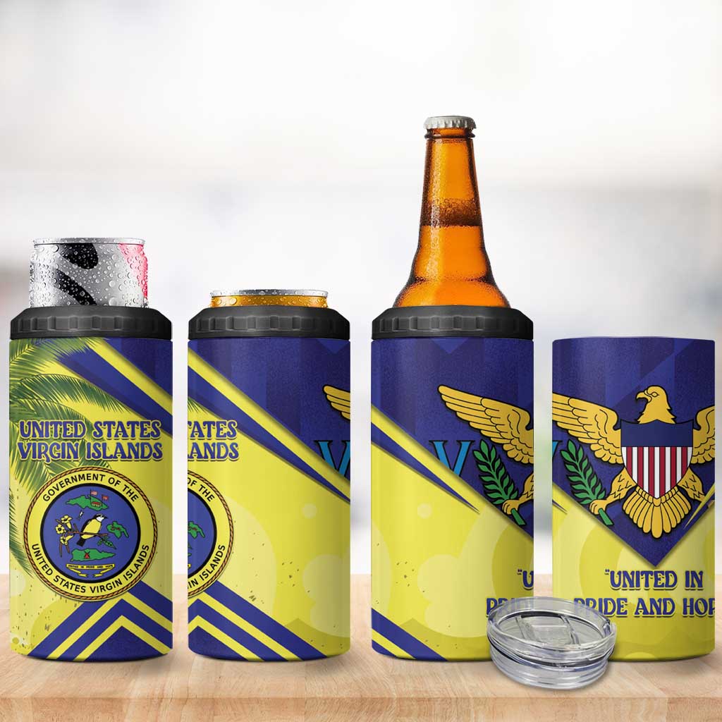 US Virgin Islands 4 in 1 Can Cooler Tumbler United in Pride and Hope