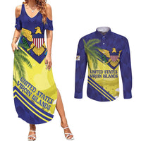 US Virgin Islands Couples Matching Summer Maxi Dress and Long Sleeve Button Shirt United in Pride and Hope