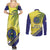 US Virgin Islands Couples Matching Summer Maxi Dress and Long Sleeve Button Shirt United in Pride and Hope