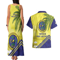 US Virgin Islands Couples Matching Tank Maxi Dress and Hawaiian Shirt United in Pride and Hope