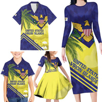 US Virgin Islands Family Matching Long Sleeve Bodycon Dress and Hawaiian Shirt United in Pride and Hope - Wonder Print Shop