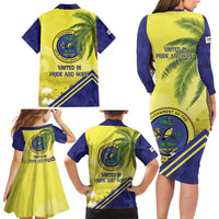 US Virgin Islands Family Matching Long Sleeve Bodycon Dress and Hawaiian Shirt United in Pride and Hope - Wonder Print Shop
