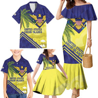 US Virgin Islands Family Matching Mermaid Dress and Hawaiian Shirt United in Pride and Hope - Wonder Print Shop
