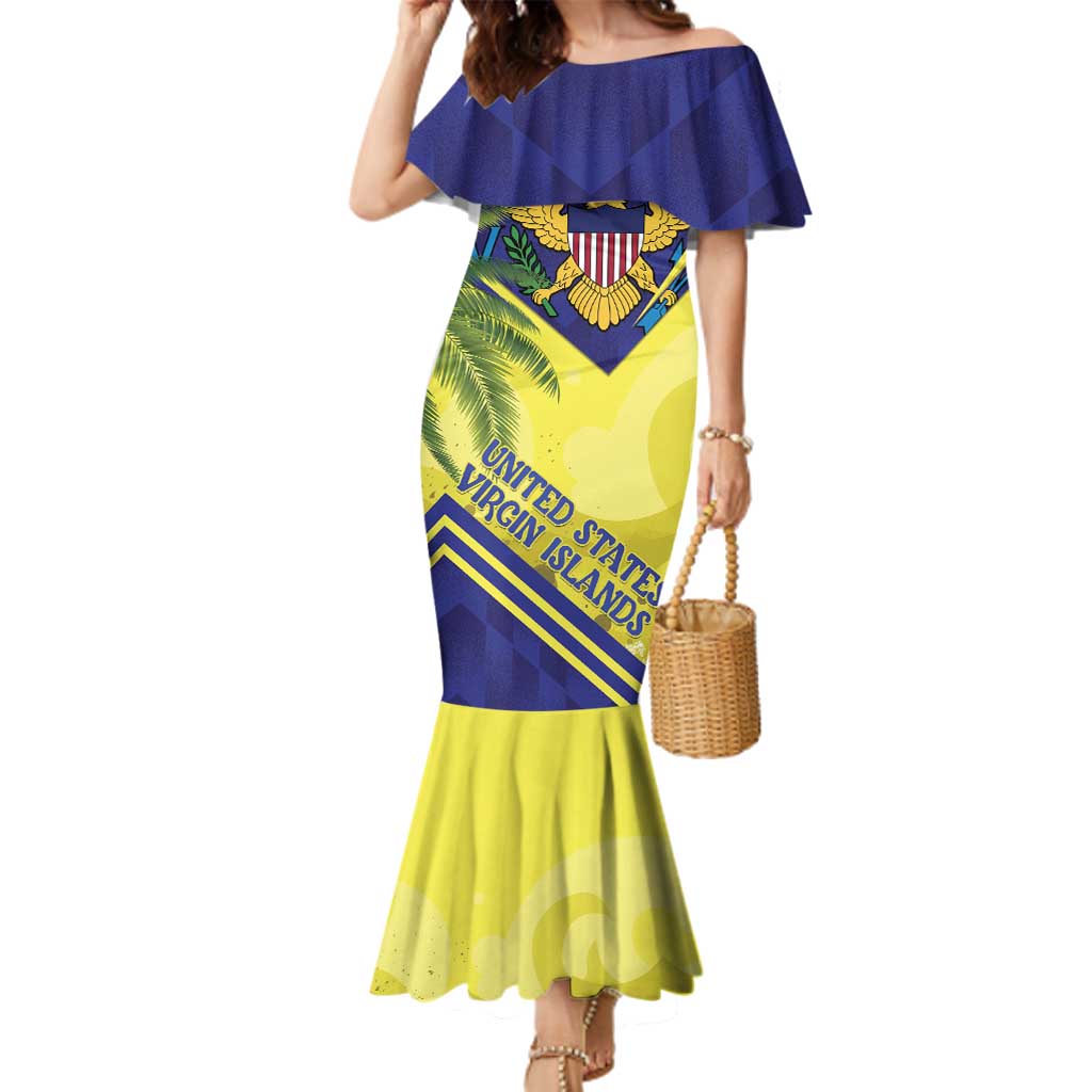 US Virgin Islands Family Matching Mermaid Dress and Hawaiian Shirt United in Pride and Hope - Wonder Print Shop