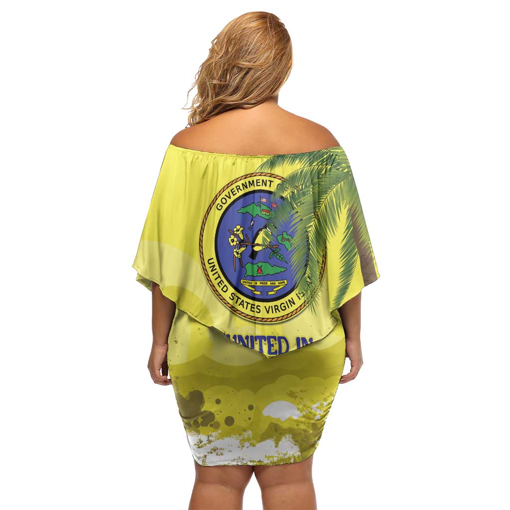 US Virgin Islands Family Matching Off Shoulder Short Dress and Hawaiian Shirt United in Pride and Hope - Wonder Print Shop