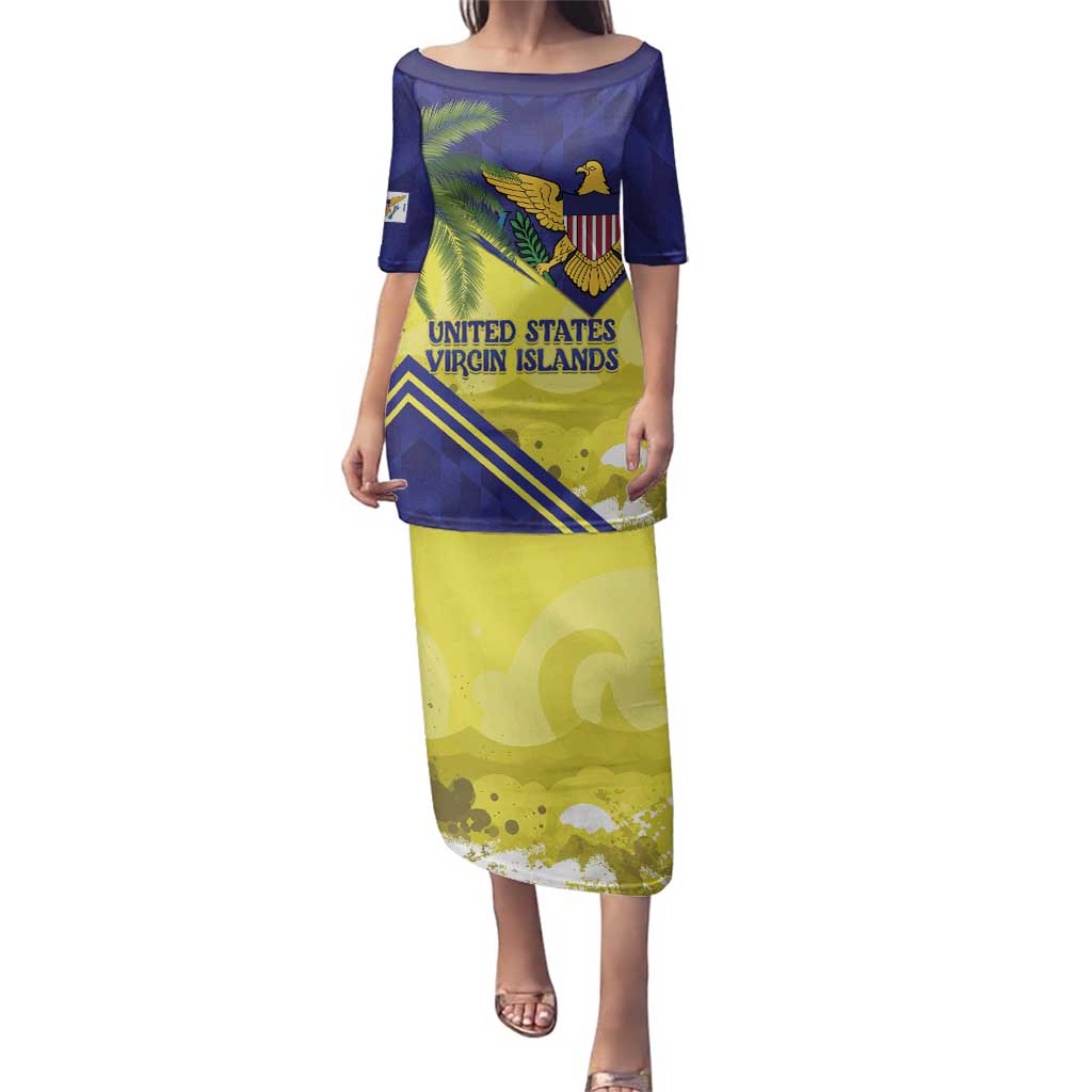 US Virgin Islands Family Matching Puletasi and Hawaiian Shirt United in Pride and Hope