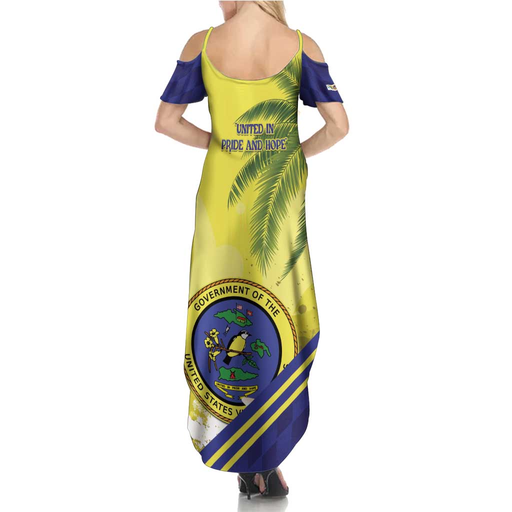 US Virgin Islands Family Matching Summer Maxi Dress and Hawaiian Shirt United in Pride and Hope - Wonder Print Shop