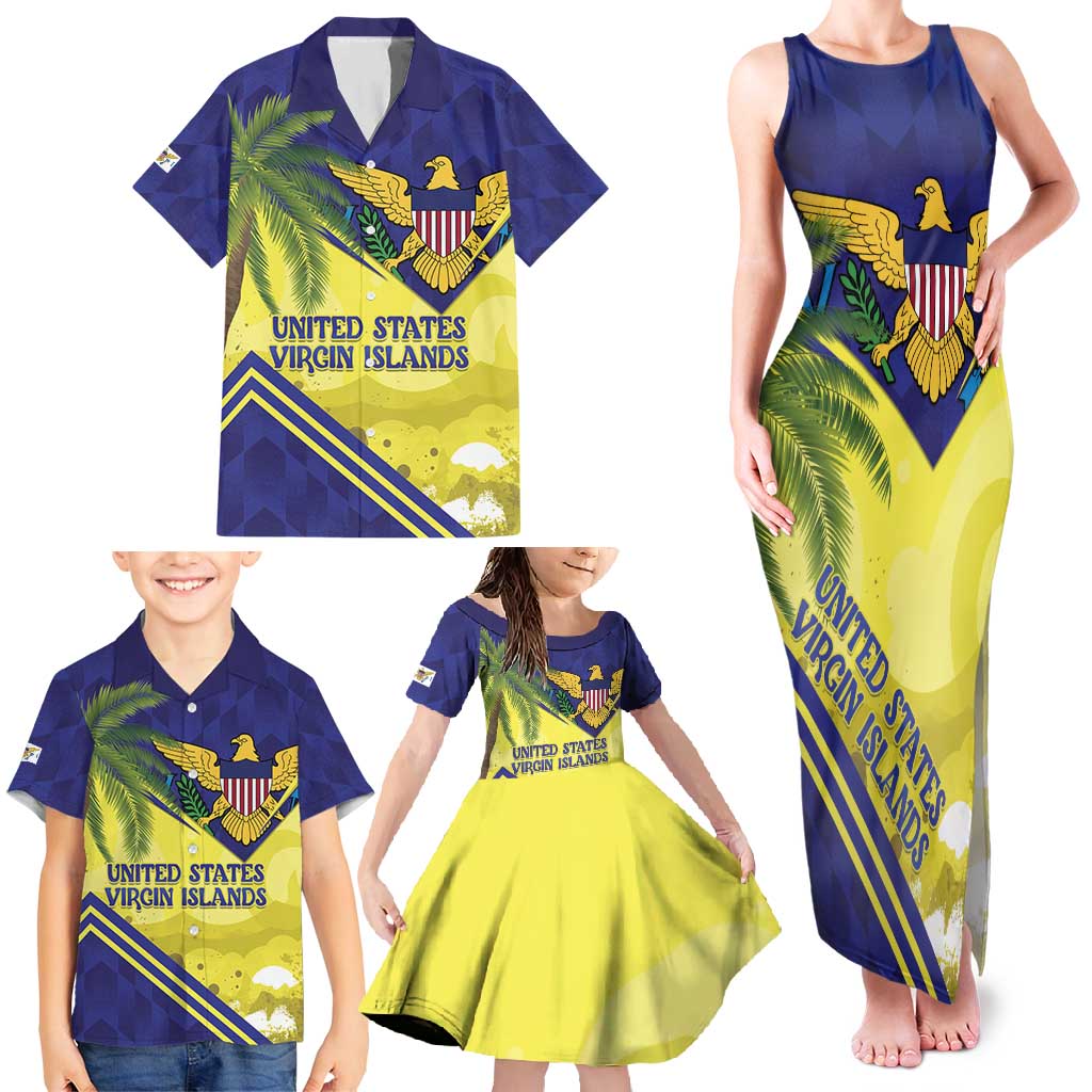 US Virgin Islands Family Matching Tank Maxi Dress and Hawaiian Shirt United in Pride and Hope - Wonder Print Shop