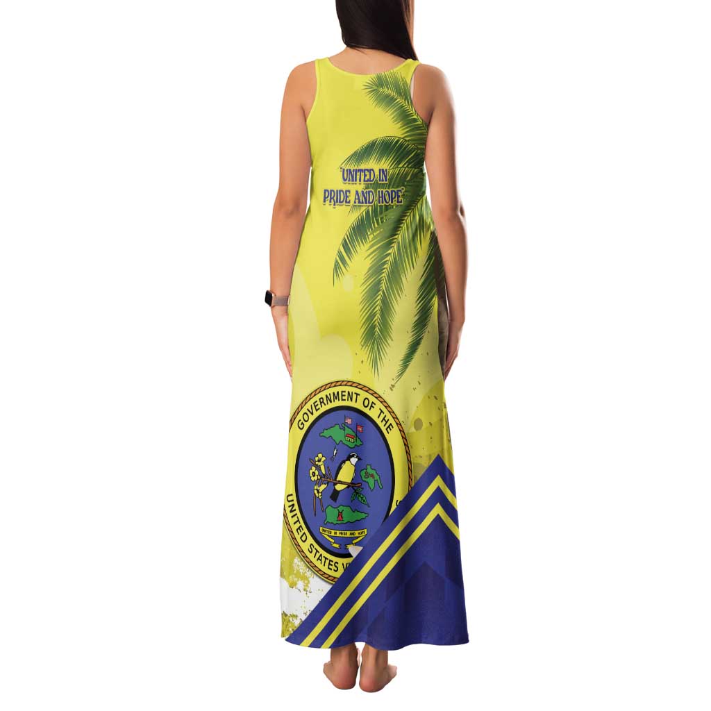 US Virgin Islands Family Matching Tank Maxi Dress and Hawaiian Shirt United in Pride and Hope - Wonder Print Shop