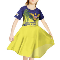 US Virgin Islands Kid Short Sleeve Dress United in Pride and Hope - Wonder Print Shop