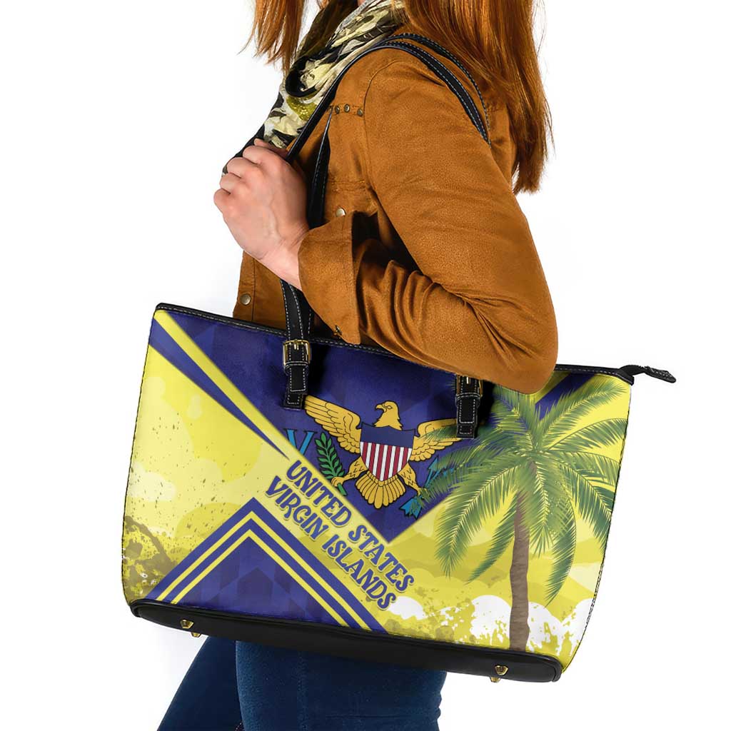 US Virgin Islands Leather Tote Bag United in Pride and Hope