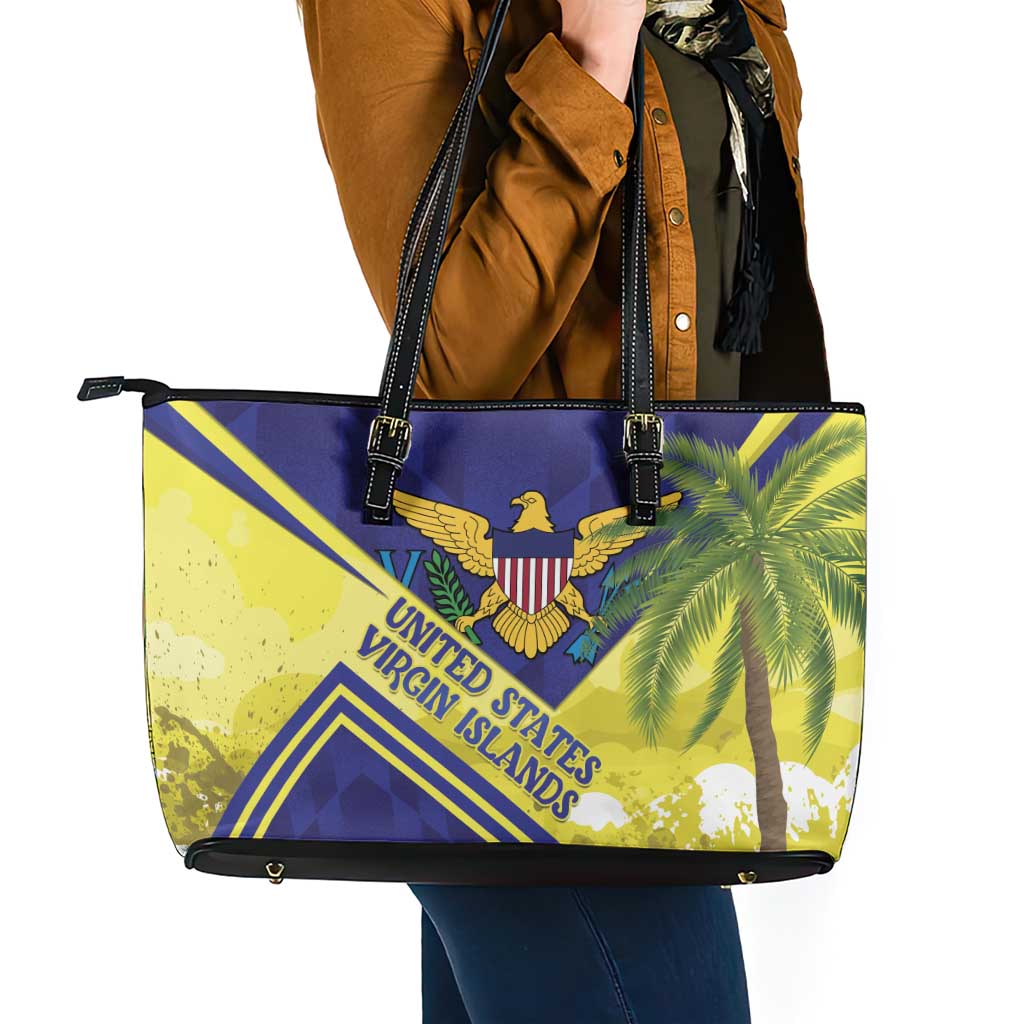 US Virgin Islands Leather Tote Bag United in Pride and Hope
