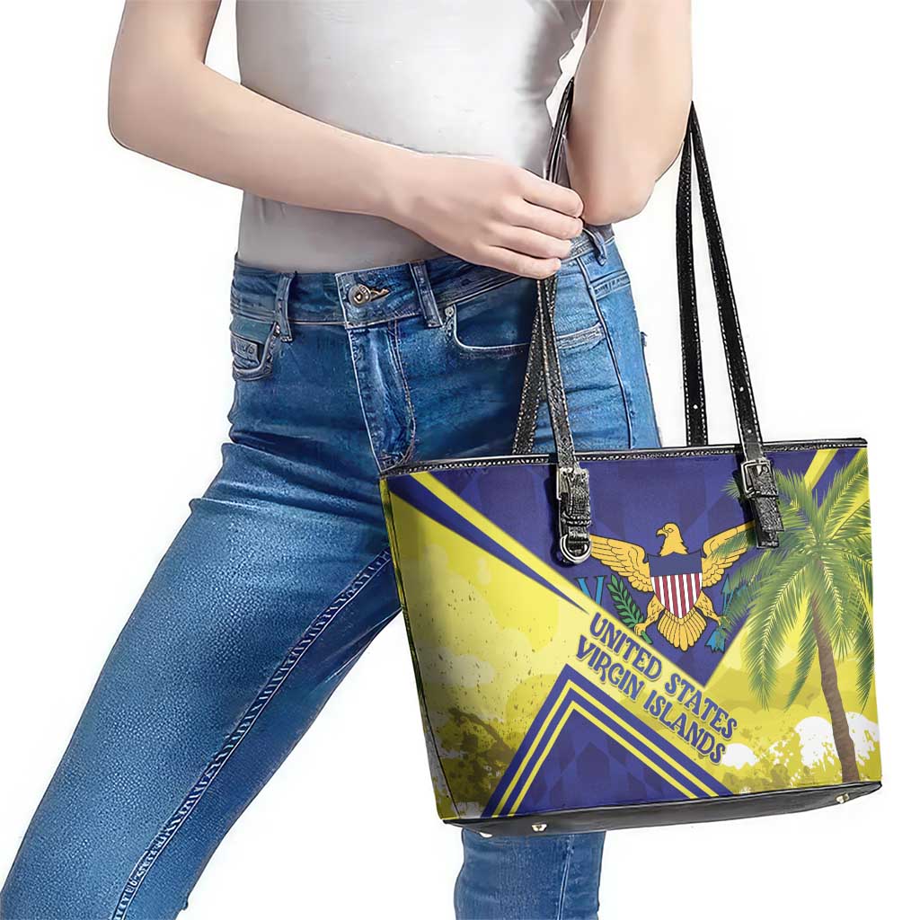 US Virgin Islands Leather Tote Bag United in Pride and Hope
