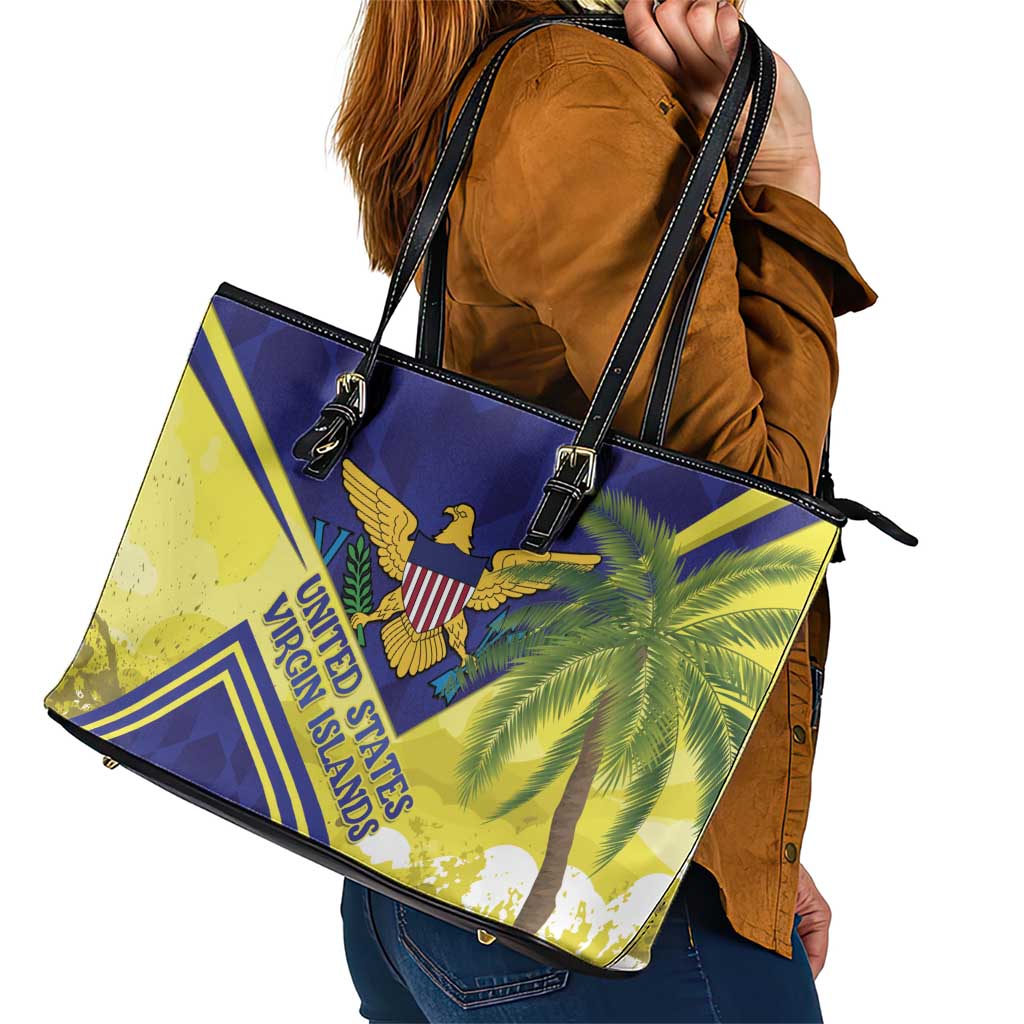 US Virgin Islands Leather Tote Bag United in Pride and Hope