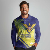 US Virgin Islands Long Sleeve Polo Shirt United in Pride and Hope - Wonder Print Shop