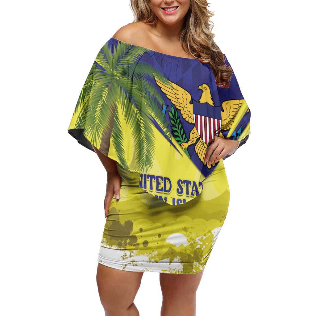 US Virgin Islands Off Shoulder Short Dress United in Pride and Hope - Wonder Print Shop