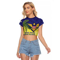 US Virgin Islands Raglan Cropped T Shirt United in Pride and Hope - Wonder Print Shop