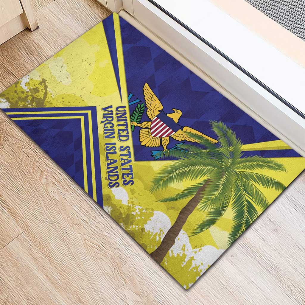 US Virgin Islands Rubber Doormat United in Pride and Hope - Wonder Print Shop