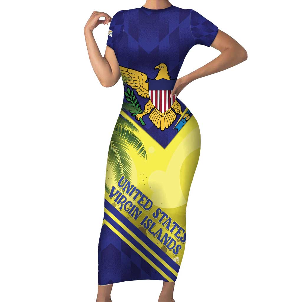 US Virgin Islands Short Sleeve Bodycon Dress United in Pride and Hope - Wonder Print Shop