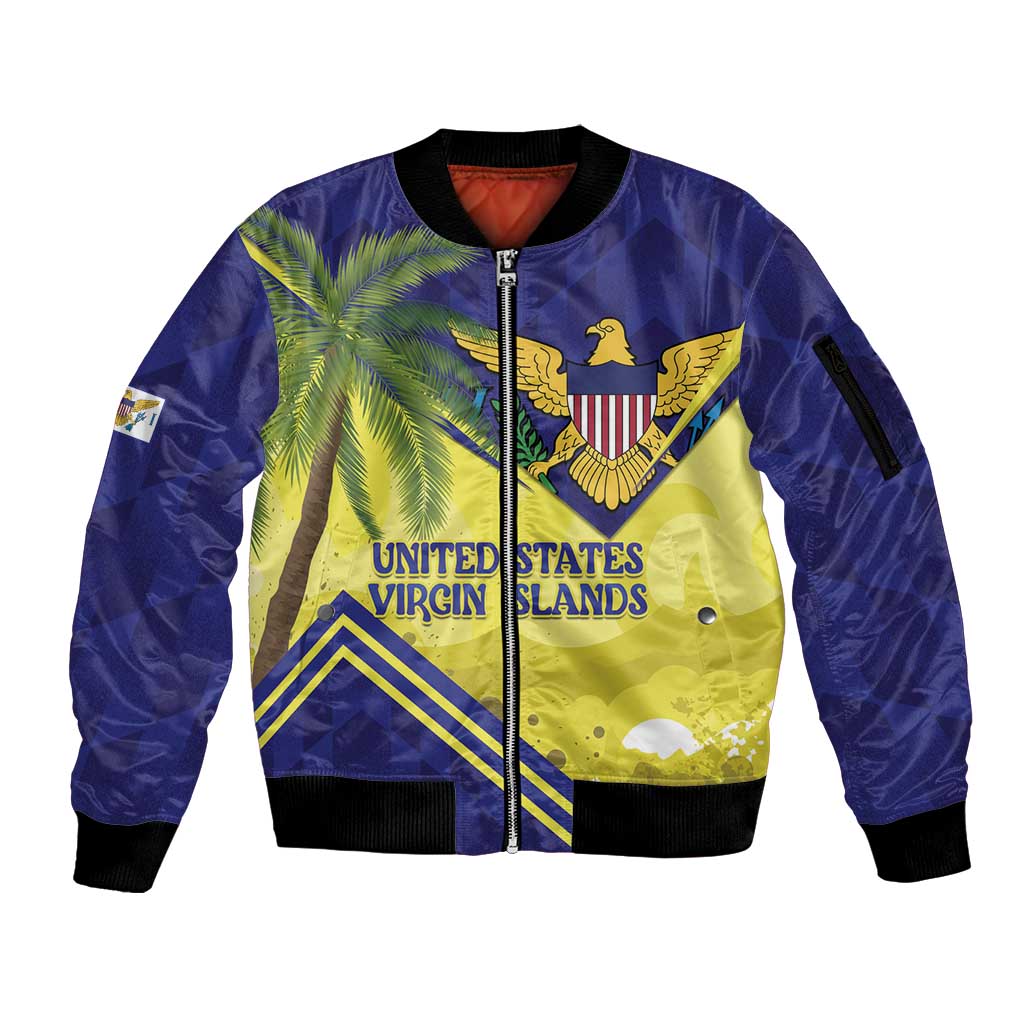 US Virgin Islands Sleeve Zip Bomber Jacket United in Pride and Hope - Wonder Print Shop