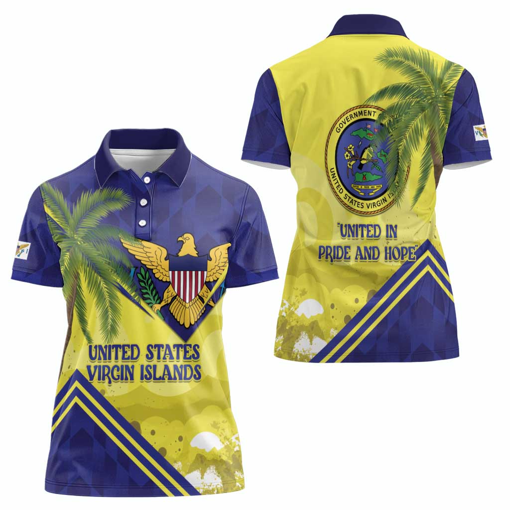 US Virgin Islands Women Polo Shirt United in Pride and Hope - Wonder Print Shop