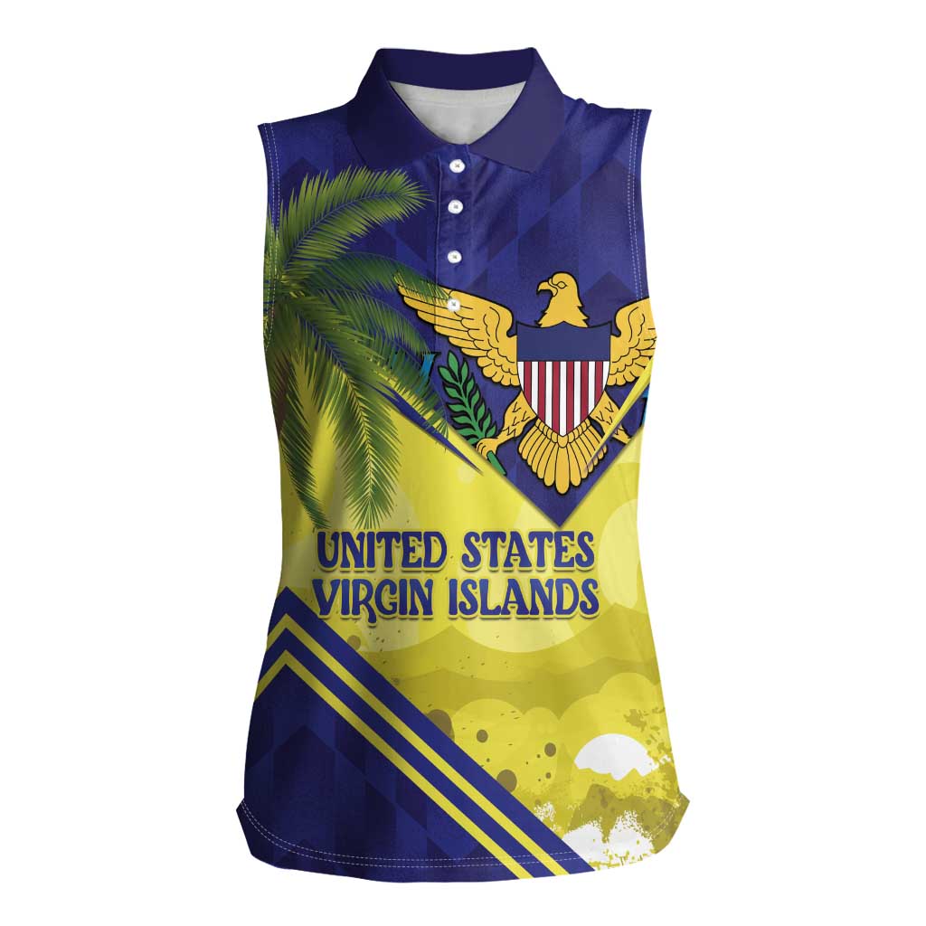 US Virgin Islands Women Sleeveless Polo Shirt United in Pride and Hope - Wonder Print Shop