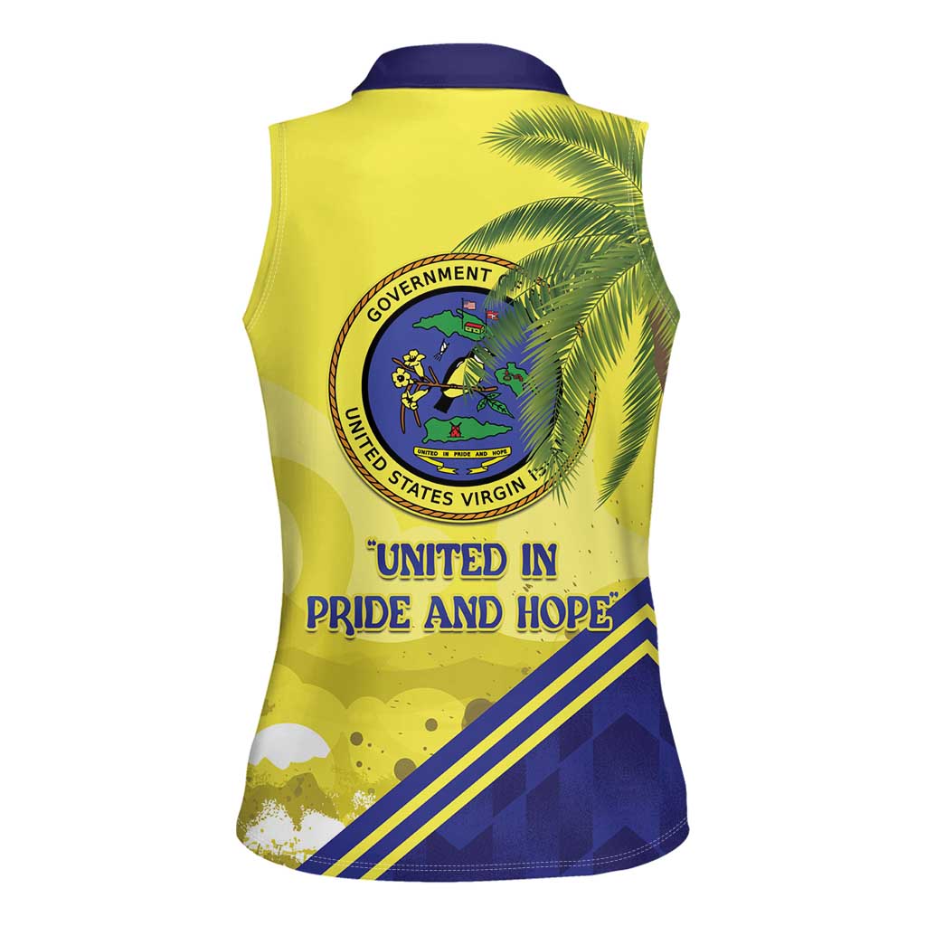 US Virgin Islands Women Sleeveless Polo Shirt United in Pride and Hope - Wonder Print Shop