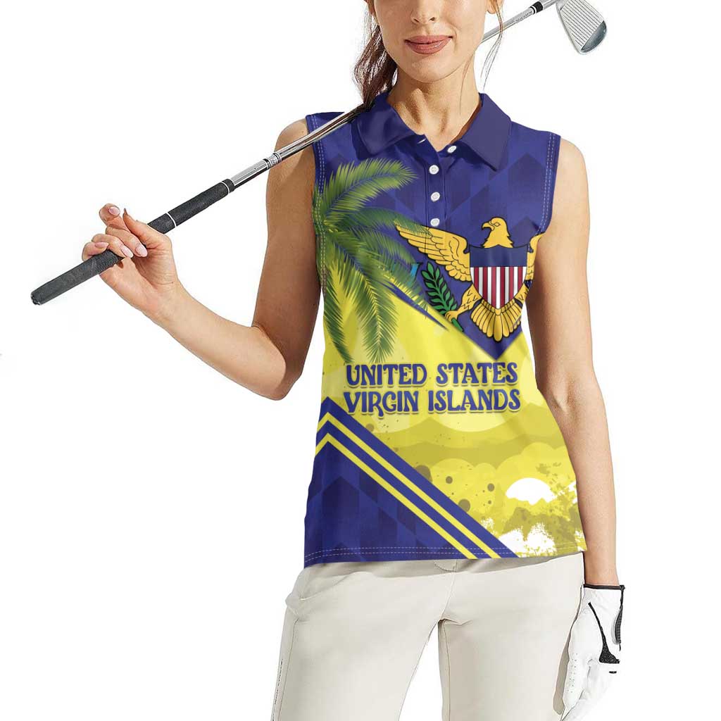 US Virgin Islands Women Sleeveless Polo Shirt United in Pride and Hope - Wonder Print Shop