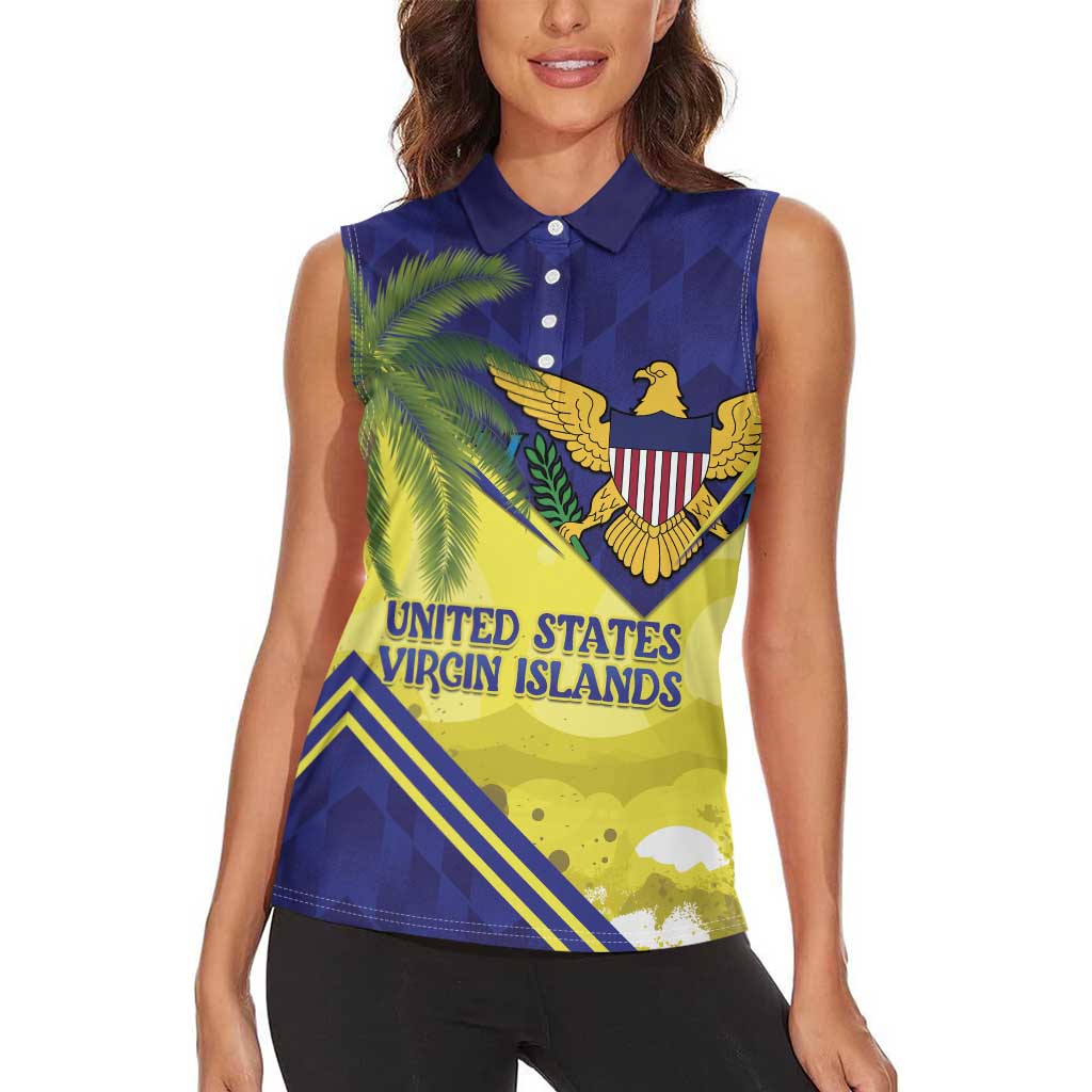US Virgin Islands Women Sleeveless Polo Shirt United in Pride and Hope - Wonder Print Shop