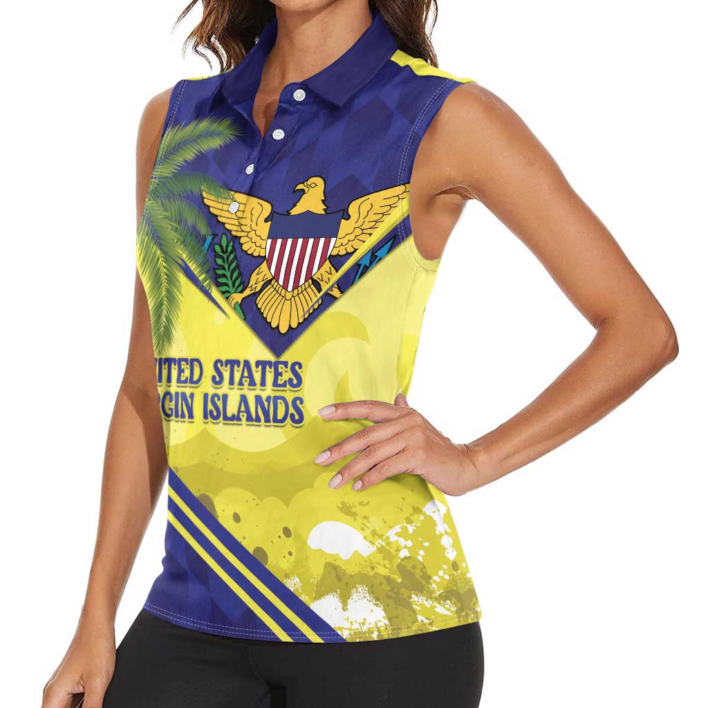 US Virgin Islands Women Sleeveless Polo Shirt United in Pride and Hope - Wonder Print Shop