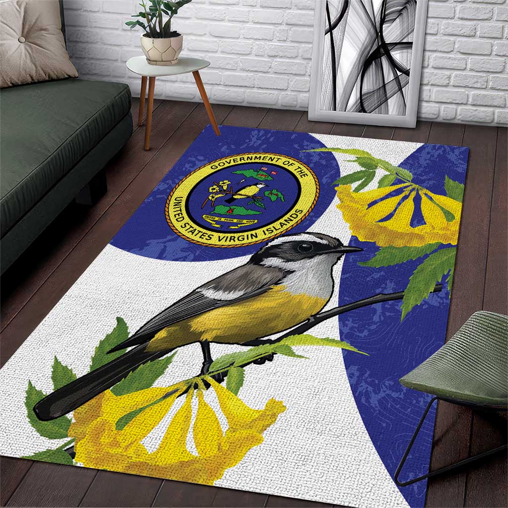 US Virgin Islands Area Rug Bananaquit Bird Mix Ginger Thomas Flower - Wonder Print Shop