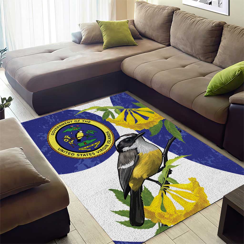 US Virgin Islands Area Rug Bananaquit Bird Mix Ginger Thomas Flower - Wonder Print Shop