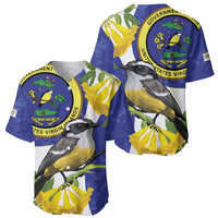US Virgin Islands Baseball Jersey Bananaquit Bird Mix Ginger Thomas Flower - Wonder Print Shop