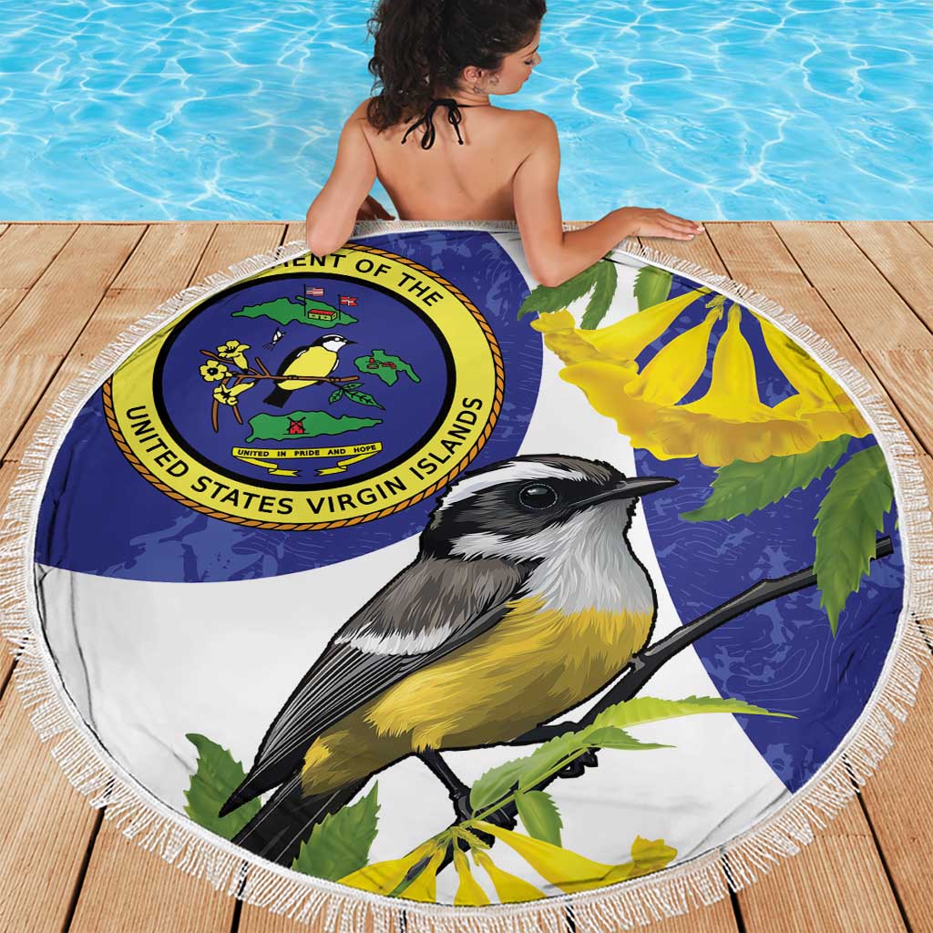 US Virgin Islands Beach Blanket Bananaquit Bird Mix Ginger Thomas Flower - Wonder Print Shop