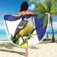 US Virgin Islands Beach Blanket Bananaquit Bird Mix Ginger Thomas Flower - Wonder Print Shop
