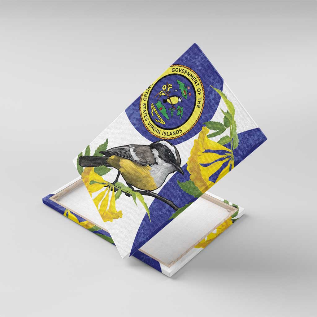 US Virgin Islands Canvas Wall Art Bananaquit Bird Mix Ginger Thomas Flower - Wonder Print Shop