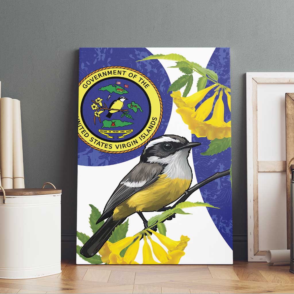 US Virgin Islands Canvas Wall Art Bananaquit Bird Mix Ginger Thomas Flower - Wonder Print Shop