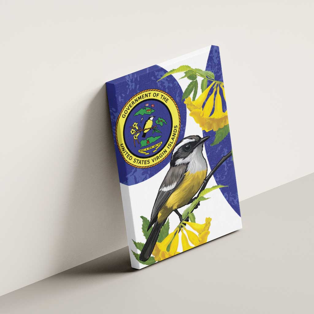 US Virgin Islands Canvas Wall Art Bananaquit Bird Mix Ginger Thomas Flower - Wonder Print Shop