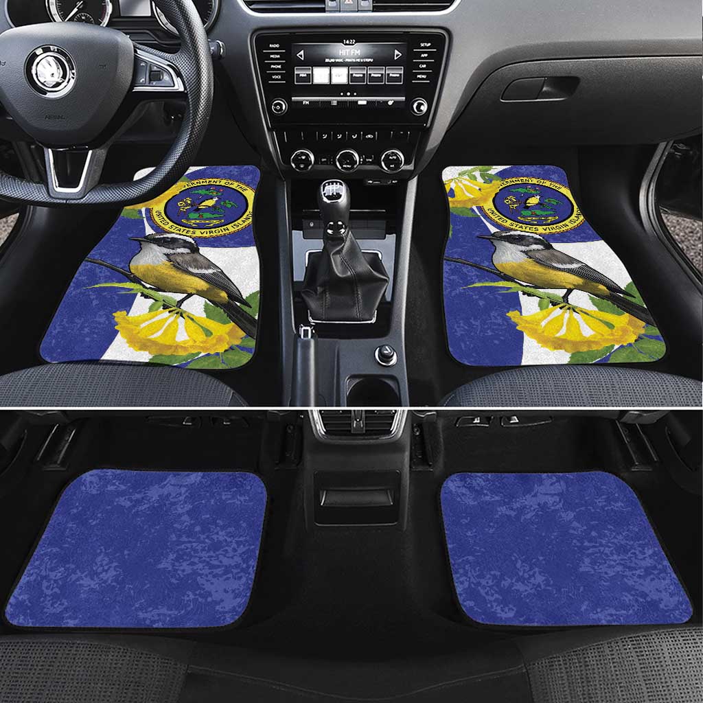 US Virgin Islands Car Mats Bananaquit Bird Mix Ginger Thomas Flower - Wonder Print Shop
