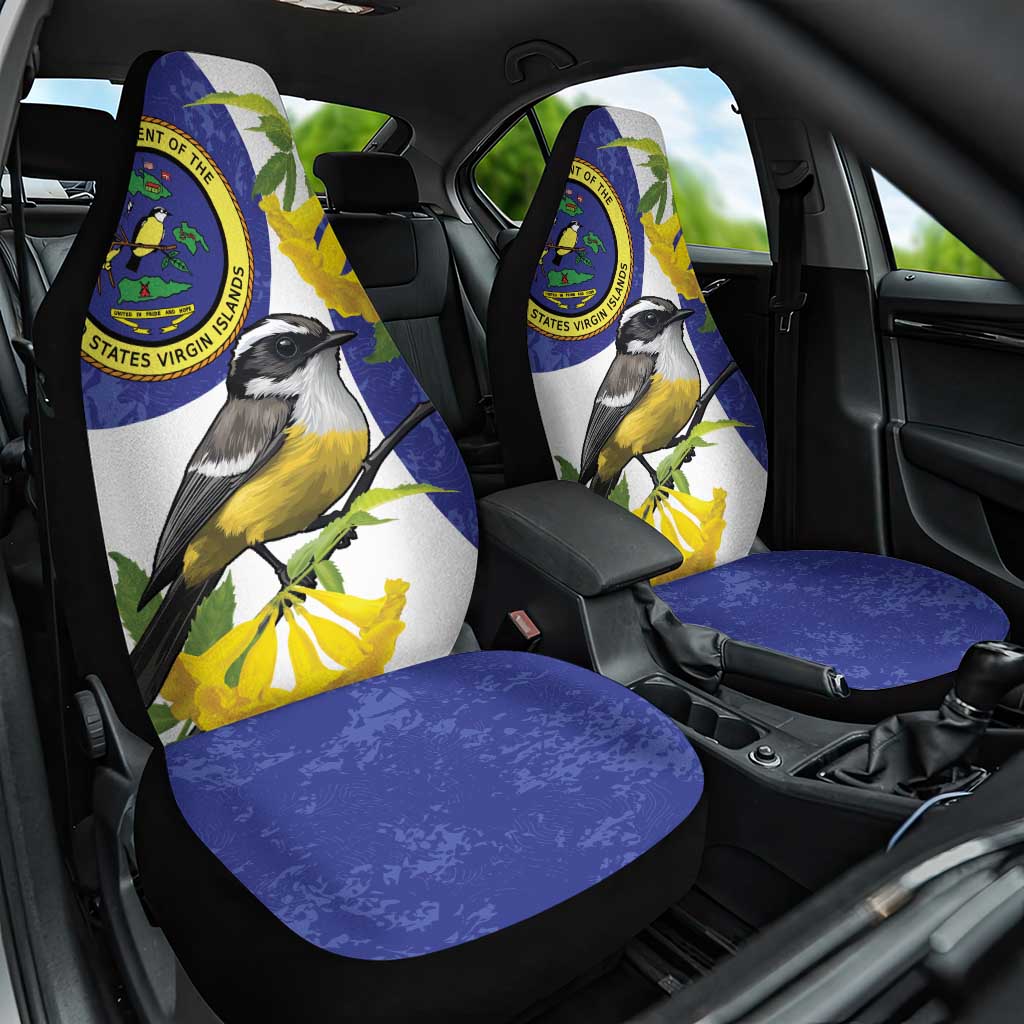 US Virgin Islands Car Seat Cover Bananaquit Bird Mix Ginger Thomas Flower - Wonder Print Shop