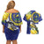 US Virgin Islands Couples Matching Off Shoulder Short Dress and Hawaiian Shirt Bananaquit Bird Mix Ginger Thomas Flower
