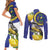 US Virgin Islands Couples Matching Short Sleeve Bodycon Dress and Long Sleeve Button Shirt Bananaquit Bird Mix Ginger Thomas Flower