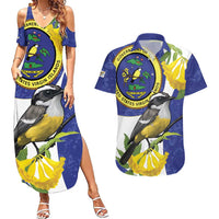 US Virgin Islands Couples Matching Summer Maxi Dress and Hawaiian Shirt Bananaquit Bird Mix Ginger Thomas Flower